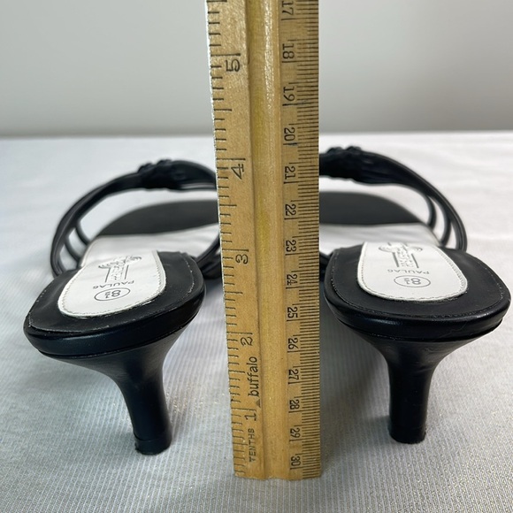 Vintage Y2K Strappy Square Toe Kitten Heels Black Paula Premier Collection 8.5 - Picture 10 of 11